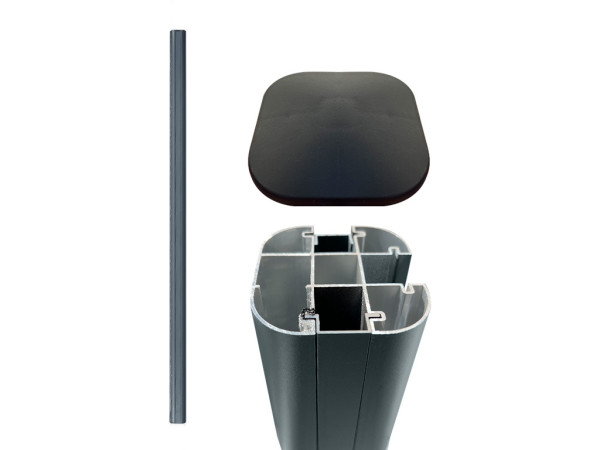 Kit de poteaux, y compris supports de poteaux et vis ainsi que baguettes de finition pour système de