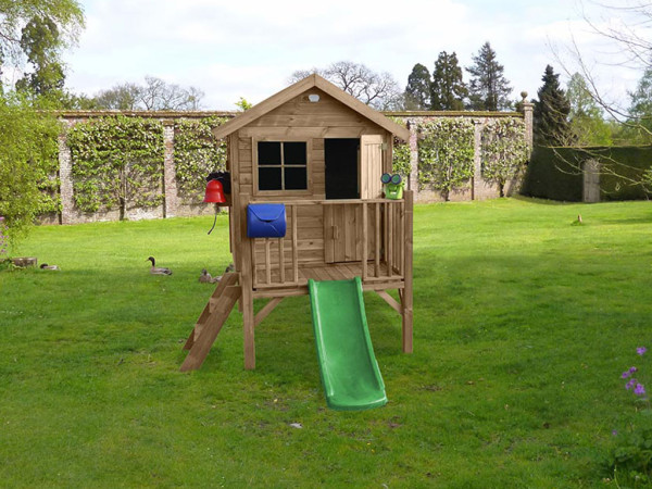 Cabane de jardin sur pilotis Funny L KDI incl. toboggan vert