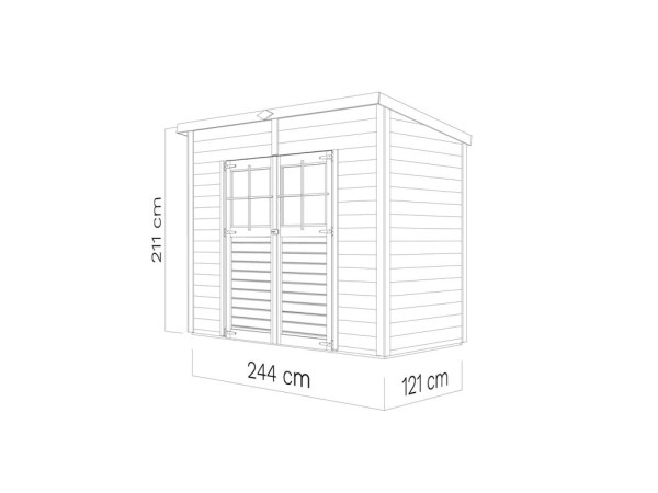 Abri de jardin Lenn 2 19 mm naturel